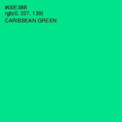 #00E38B - Caribbean Green Color Image